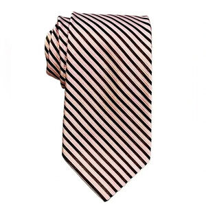 Bruno Piatelli Silk Pink Black Striped Repp Standard Length Mens Neck Tie